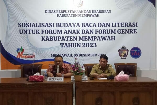 Kepala BNNK Mempawah Bapak AKBP. Agus Sudiman, SE menjadi Narasumber dalam Kegiatan Sosialisasi Budaya Baca dan Literasi untuk Forum Anak dan Forum Genre Kabupaten Mempawah.