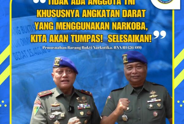 Dukungan Dansatidik Puspomad dan Wadanpomdam XII/TPR dalam upaya P4GN : “Tidak ada anggota TNI khususnya Angkatan Darat yang menggunakan Narkoba, Kita akan tumpas! Selesaikan!!!”